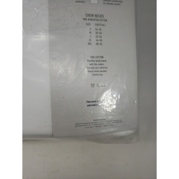 Stafford JCP Large 4 Crew Neck T-Shirts 100% Cotton Ultra Soft NOS Open Package - Picture 14 of 16